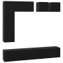 Conjunto de mueble de TV Montaje en la pared 8 pcs Roble negro