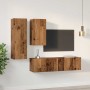 Conjunto de mueble de TV 4 pcs Madera vieja 30.5 x 30 x 90 cm