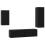 Conjunto de mueble de TV 4 pcs Roble negro 30.5 x 30 x 90 cm