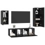 Conjunto de mueble de TV 4 pcs Roble negro 30.5 x 30 x 90 cm