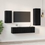 Conjunto de mueble de TV 4 pcs Roble negro 30.5 x 30 x 90 cm