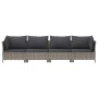 Set de muebles de jardín 4 pzas y cojines ratán sintético gris