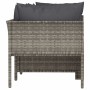 Set de muebles de jardín 4 pzas y cojines ratán sintético gris