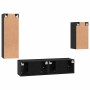 Conjunto de mueble de TV 4 pcs Roble negro 30.5 x 30 x 90 cm