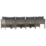 Set de muebles de jardín 4 pzas y cojines ratán sintético gris