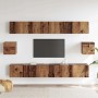 Conjunto de Mueble de TV de 6 Piezas Madera Vieja Hecha