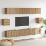 Juego de Cabinet de TV de 6 piezas Roble Artesanal Madera
