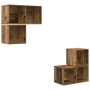 Conjunto de mueble de TV 4 pcs Madera vieja 37 x 37 x 72 cm