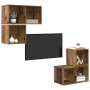 Conjunto de mueble de TV 4 pcs Madera vieja 37 x 37 x 72 cm