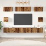 Juego de muebles de TV 8 pcs Madera vieja Madera contrachapada