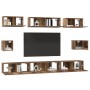Juego de muebles de TV 8 pcs Madera vieja Madera contrachapada