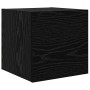 Conjunto de mueble de TV 8 pcs Roble Negro Madera contrachapada