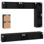 Conjunto de mueble de TV 8 pcs Roble Negro Madera contrachapada