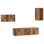 Conjunto de mueble de TV 4 pcs Madera vieja 30.5 x 30 x 60 cm