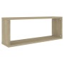 Würfelwandregal 4 Stück Sonoma-Eichensperrholz 60x15x23 cm von vidaXL, Regale und Regale - Ref: Foro24-807143, Preis: 51,41 €...