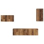 Conjunto de mueble de TV 4 pcs Madera vieja 30.5 x 30 x 60 cm