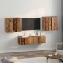 Conjunto de mueble de TV 6 pcs Madera vieja 60 x 30 x 30 cm