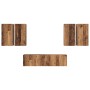Conjunto de mueble de TV 6 pcs Madera vieja 60 x 30 x 30 cm