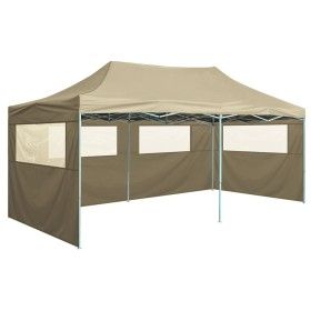 Carpa plegable profesional con 4 paredes acero color crema 3x6m