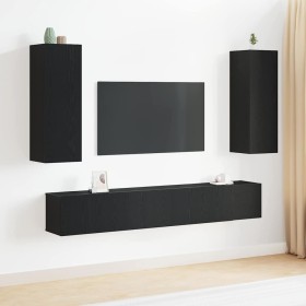 Set de Armarios de TV de 5 Piezas de Madera Elaborada de Roble