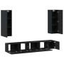 Set de Armarios de TV de 5 Piezas de Madera Elaborada de Roble