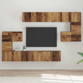 Conjunto de mueble de TV 10 pcs Madera vieja 60 x 30 x 30 cm