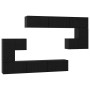 Conjunto de mueble de TV 10 pcs Roble negro 60 x 30 x 30 cm