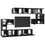 Conjunto de mueble de TV 10 pcs Roble negro 60 x 30 x 30 cm