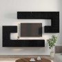 Conjunto de mueble de TV 10 pcs Roble negro 60 x 30 x 30 cm