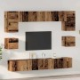 Conjunto de mueble de TV 8 pcs Madera vieja 100 x 30 x 30 cm