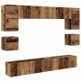 Conjunto de mueble de TV 8 pcs Madera vieja 100 x 30 x 30 cm