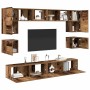 Conjunto de mueble de TV 8 pcs Madera vieja 100 x 30 x 30 cm