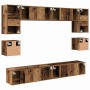 Conjunto de mueble de TV 8 pcs Madera vieja 100 x 30 x 30 cm
