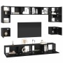 Conjunto de mueble de TV 8 pcs Roble negro 100 x 30 x 30 cm