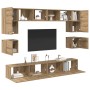 Conjunto de mueble de TV 8 pcs Roble artisan 100 x 30 x 30 cm