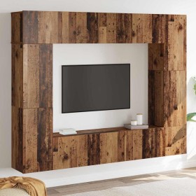 Conjunto de mueble de TV 8 pcs Madera vieja 80 x 30 x 30 cm