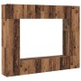 Conjunto de mueble de TV 8 pcs Madera vieja 80 x 30 x 30 cm