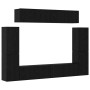 Conjunto de mueble de TV 8 pcs Roble negro 80 x 30 x 30.5 cm