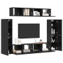 Conjunto de mueble de TV 8 pcs Roble negro 80 x 30 x 30.5 cm