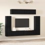 Conjunto de mueble de TV 8 pcs Roble negro 80 x 30 x 30.5 cm