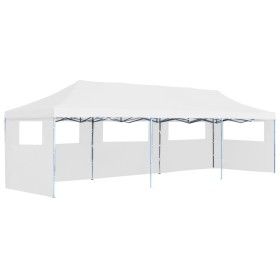 Carpa de fiestas pop-up plegable con 5 paredes blanco 3x9 m