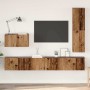 Conjunto de mueble de TV 4 pcs Madera vieja 30.5 x 30 x 110 cm