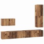 Conjunto de mueble de TV 4 pcs Madera vieja 30.5 x 30 x 110 cm