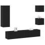 Juego de Armario para TV 5 pcs Roble negro 160 x 30 x 30.5 cm