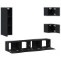 Juego de Armario para TV 5 pcs Roble negro 160 x 30 x 30.5 cm
