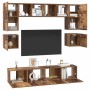 Conjunto de mueble de TV 8 pcs Madera vieja 80 x 30 x 30 cm