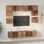 Conjunto de mueble de TV 8 pcs Madera vieja 80 x 30 x 30 cm