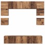 Conjunto de mueble de TV 8 pcs Madera vieja 80 x 30 x 30 cm