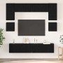 Conjunto de mueble de TV 8 pcs Roble negro 80 x 30 x 30 cm