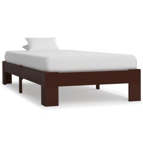 Estructura cama sin colchón madera pino marrón oscuro 90x200 cm Estructura cama sin colchón madera pino marrón oscuro 90x200 cm